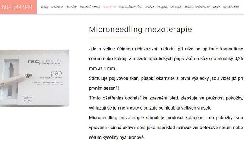 Microneedling mezoterapie Praha